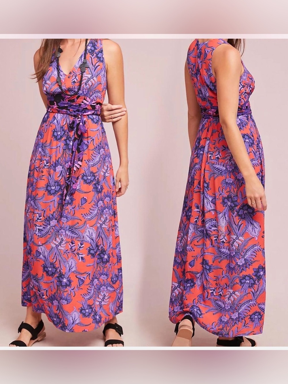 Anthropologie Maeve Macie Maxi Dress
Womens Size 6 V-Neck Sleeveless Purple